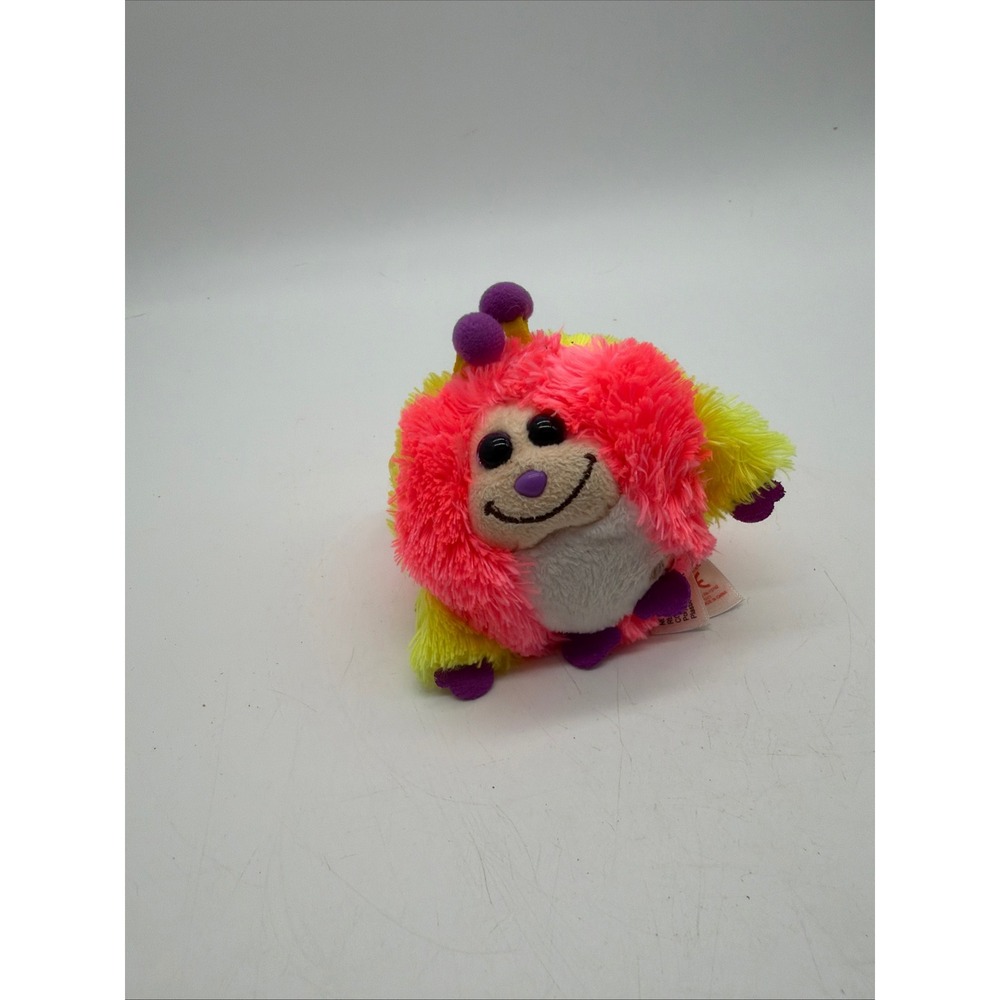 Ty Monstaz Murphy Pink Yellow Monster Plush Clip On Keychain 2013 Neon Soft Toy